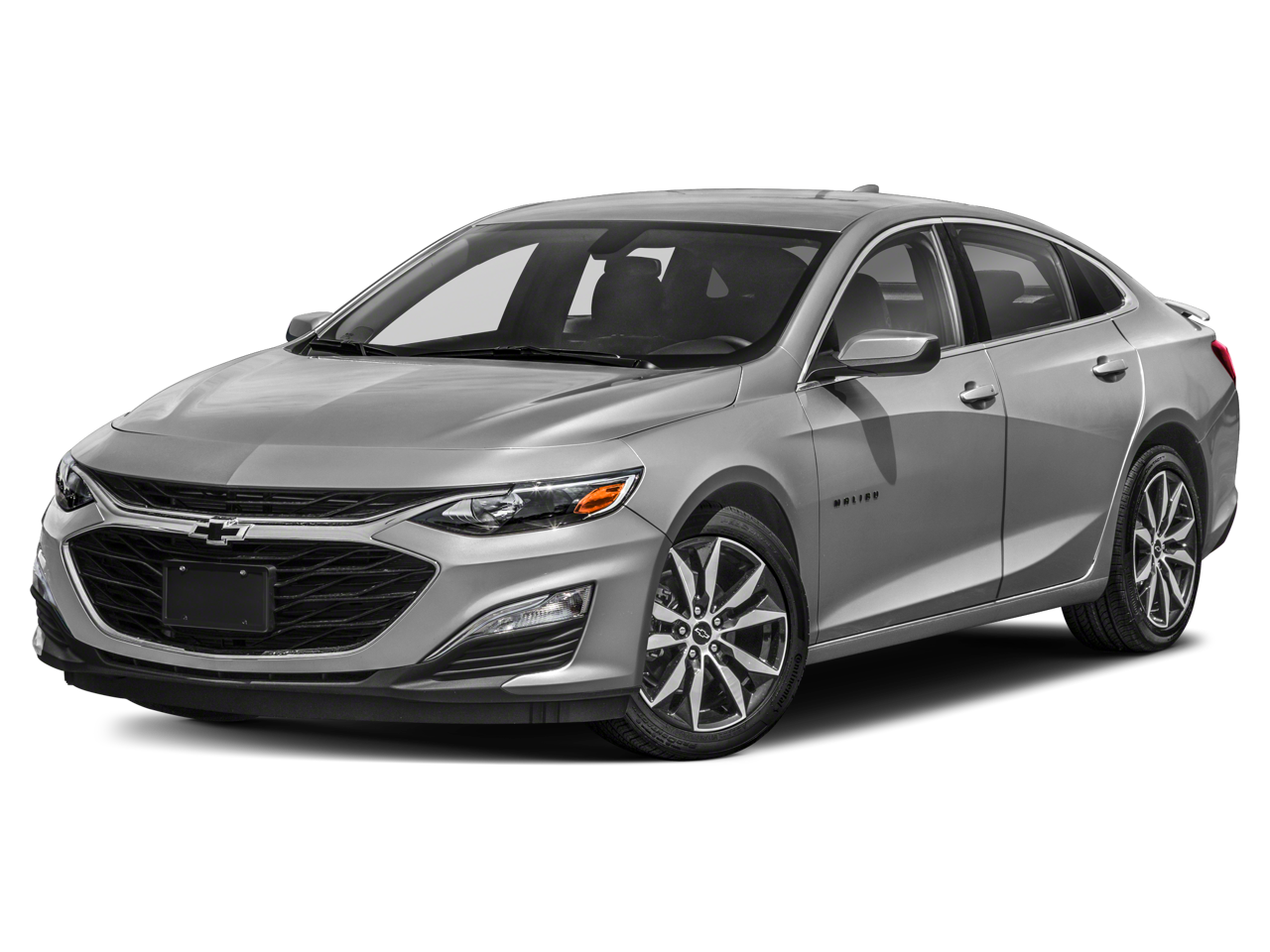 2021 Chevrolet Malibu RS in Summit White — front three-quarter view