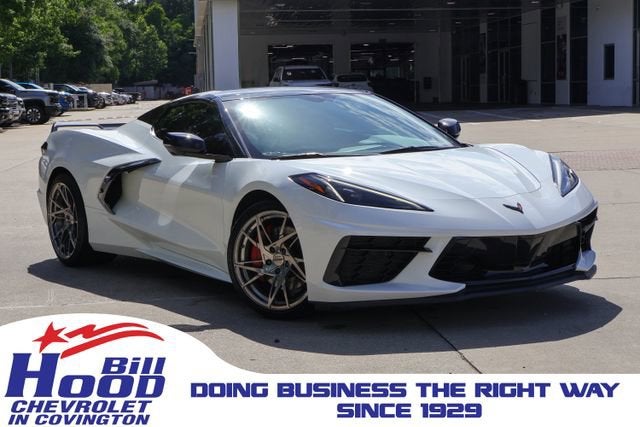 2021 Chevrolet Corvette Stingray 1LT in Arctic White — front three-quarter view