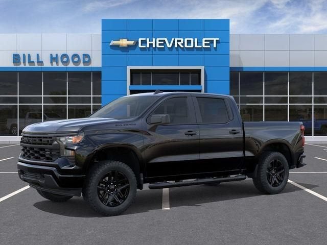 2026 Chevrolet Silverado 1500 Custom in Black — front three-quarter view