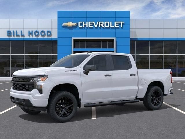 2026 Chevrolet Silverado 1500 Custom in Summit White — front three-quarter view