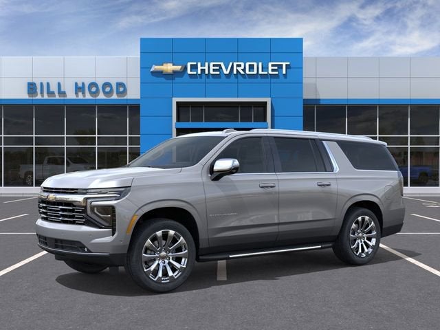2026 Chevrolet Suburban Premier in Sterling Gray Metallic — front three-quarter view