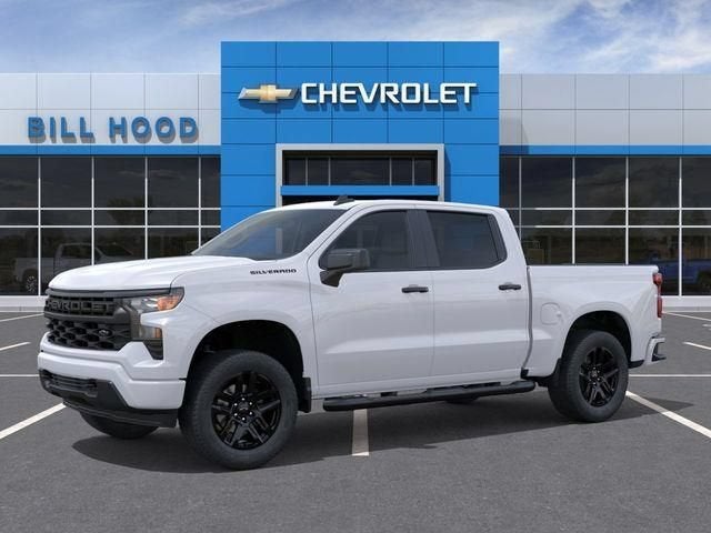 2026 Chevrolet Silverado 1500 Custom in Summit White — front three-quarter view