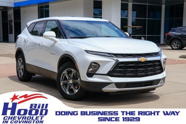 2025 Chevrolet Blazer 2LT in Summit White — front three-quarter view