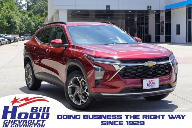 2025 Chevrolet Trax LT in Crimson Metallic — front three-quarter view